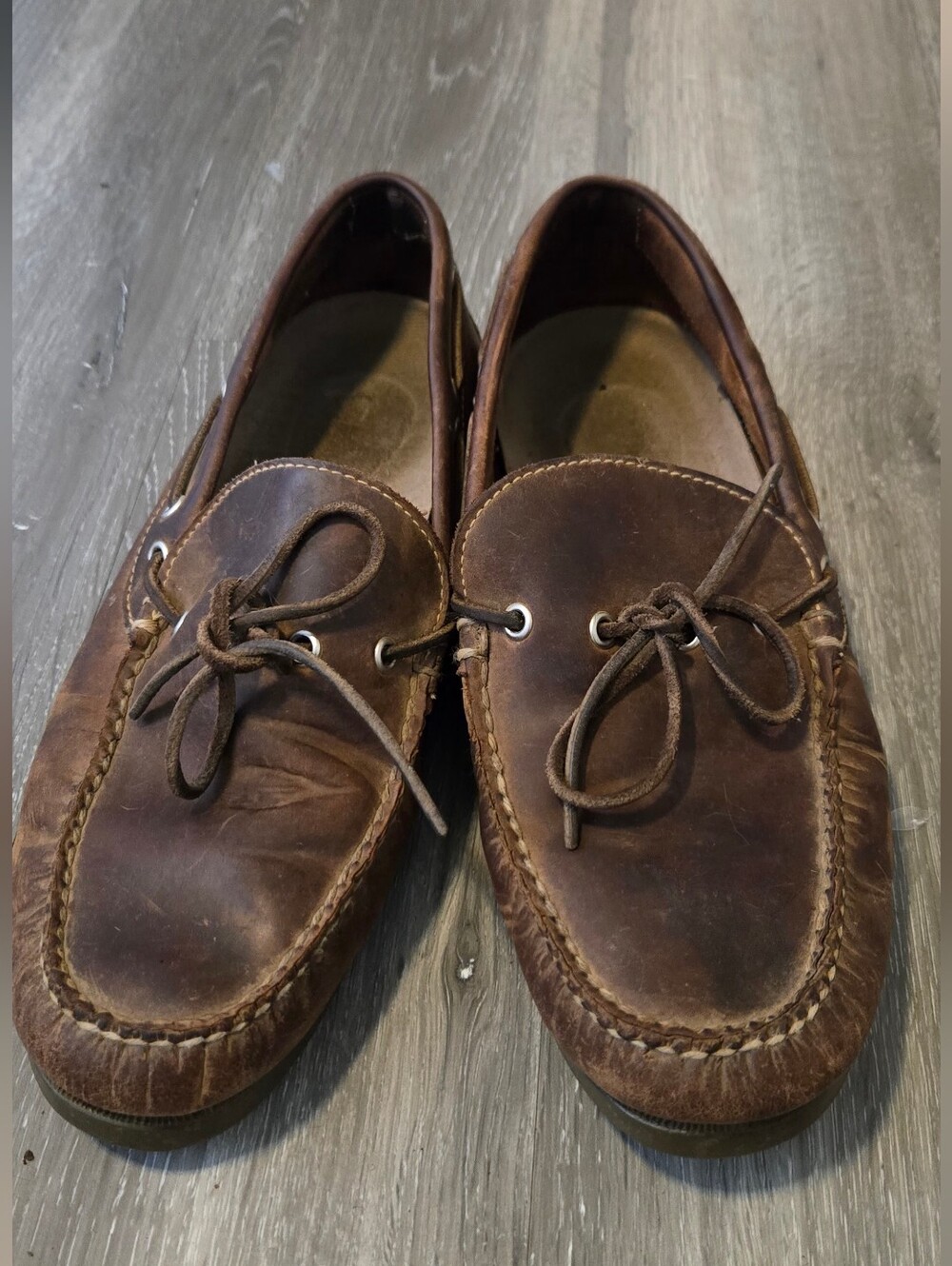 L.L. Bean Men’s Handsewn Leather Camp Mocs Loafers Size 11 EE (Wide)